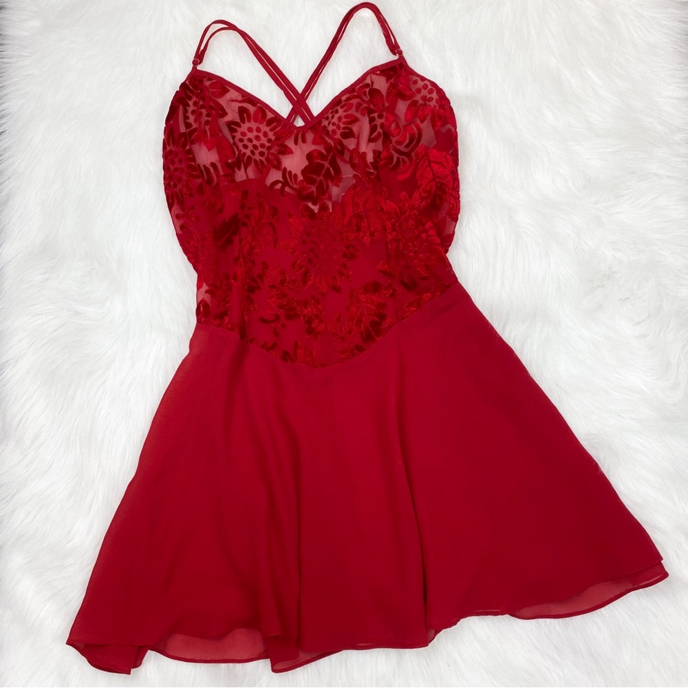 Red Cacique lingerie dress